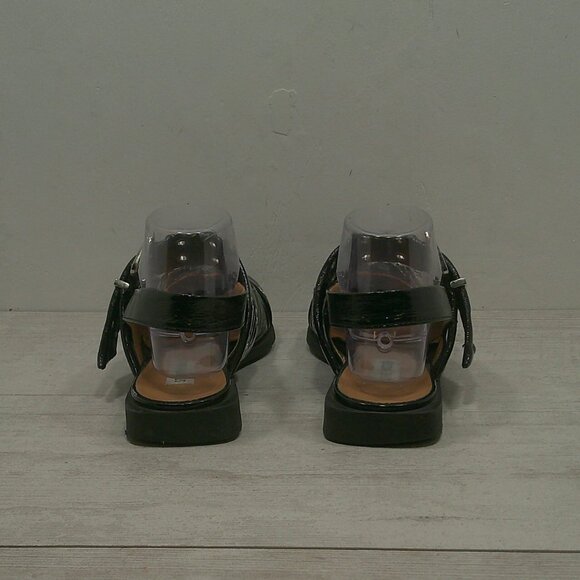 Steve Madden Graya Double Buckle Slingback Sexy Grunge Style Black Flats SZ 8.5 - Picture 7 of 12